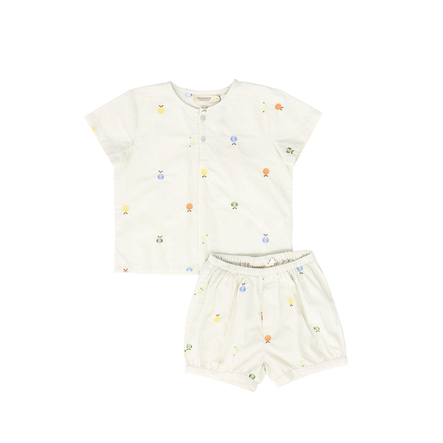 MARMAR COPENHAGEN ECRU FRUIT EMBROIDERED SHORTS SET [FINAL SALE]