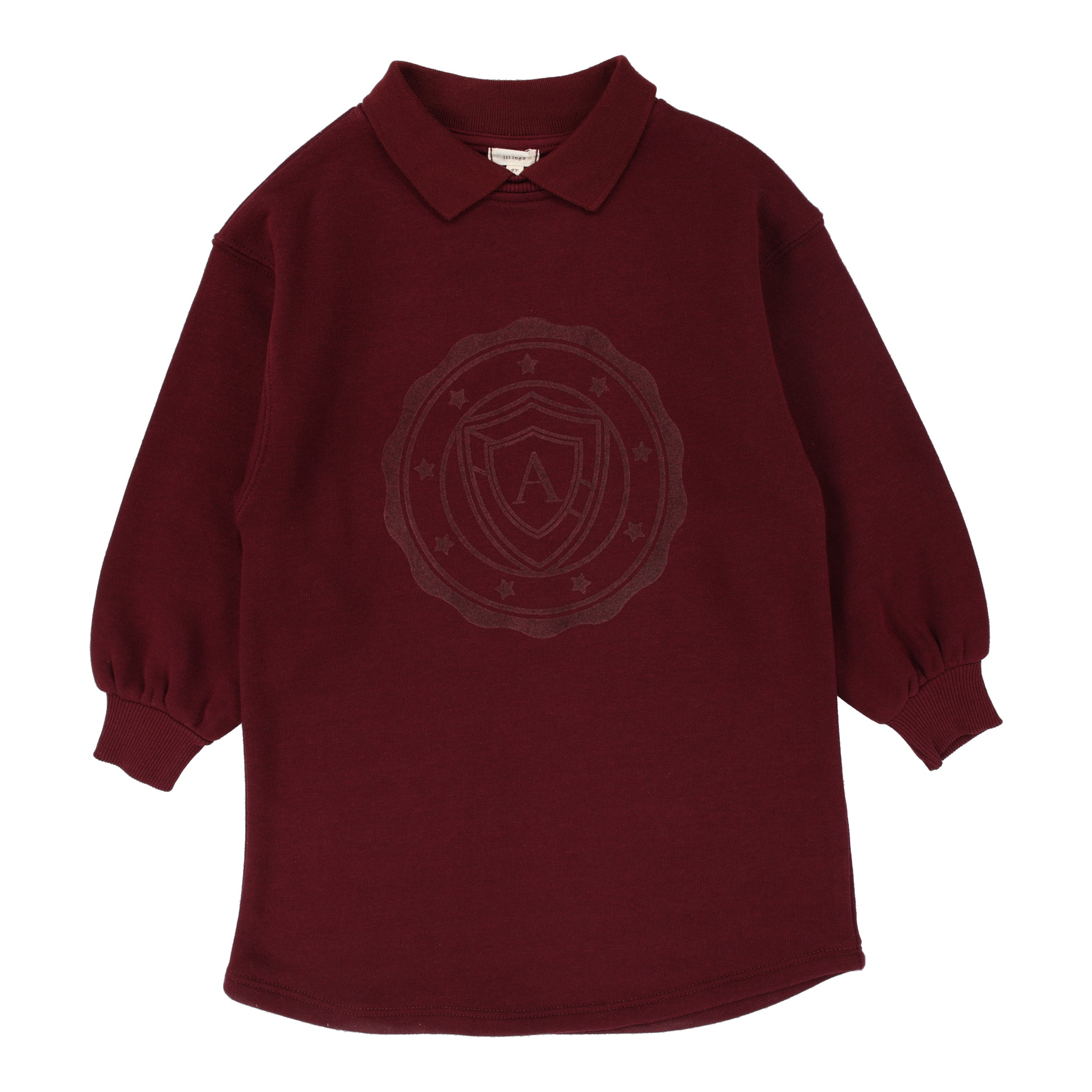 LIL LEGS BURGUNDY LOGO SWEATSHIRT DRESS Luibelle