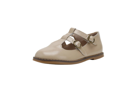TANNERY & CO TAUPE DOUBLE BUCKLE SHOE