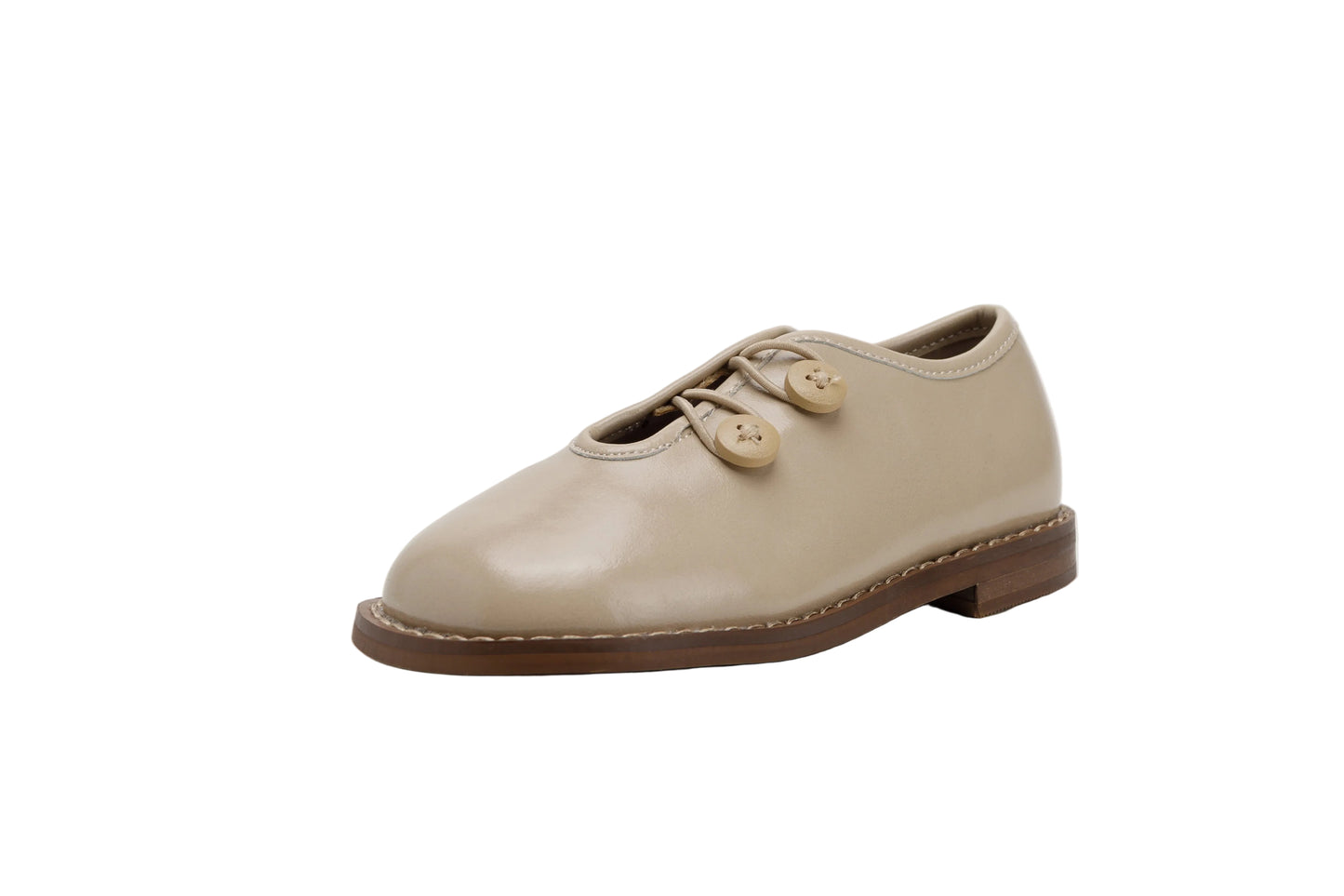TANNERY & CO TAUPE DOUBLE BUTTON SHOE