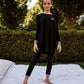 LITTLE PARNI BLACK VARSITY TEEN PAJAMA SET