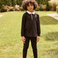 LITTLE PARNI BLACK LOGO POLO