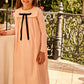 LITTLE PARNI PALE PINK TAFFETA BOW JUMPER