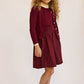 LITTLE PARNI BURGUNDY TAFFETA SKIRT