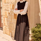 LITTLE PARNI BLACK TAFFETA MIDI SKIRT