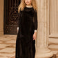 LITTLE PARNI BLACK VELOUR MAXI JUMPER