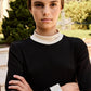LITTLE PARNI BLACK LOGO TURTLENECK
