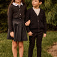 LITTLE PARNI BLACK BUTTON CARDIGAN