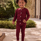 LITTLE PARNI BURGUNDY RHINESTONE TRIM SET