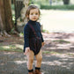 LIL LEGS NAVY KNIT MOCKNECK