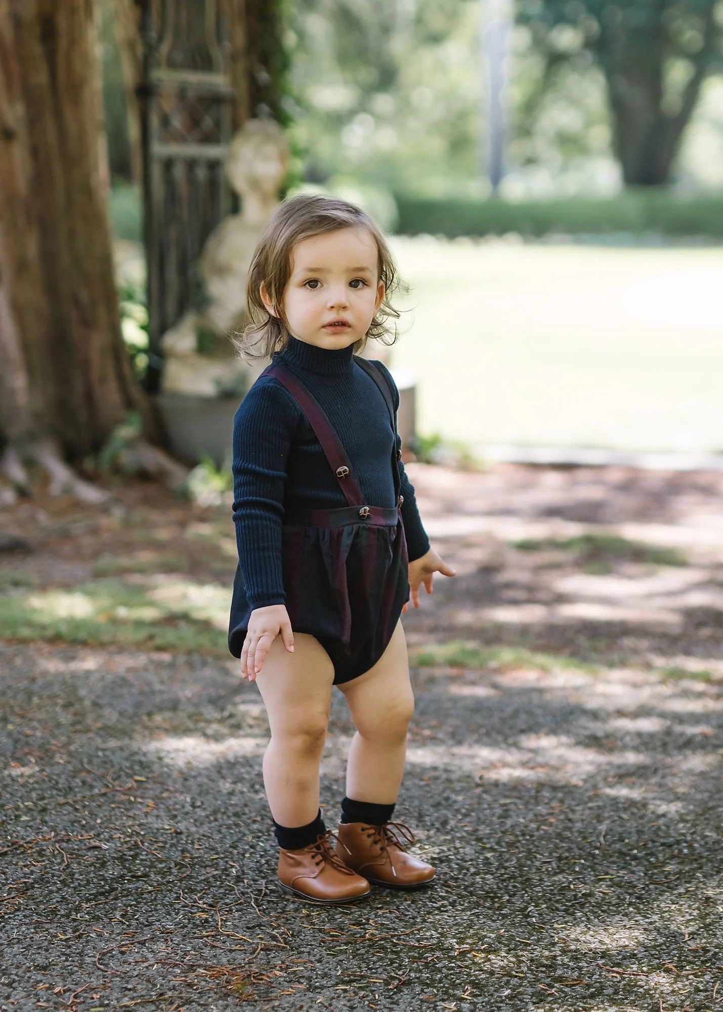 LIL LEGS NAVY KNIT MOCKNECK
