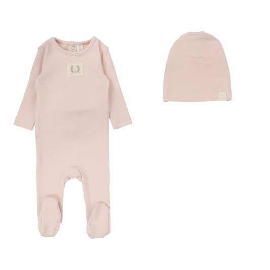 LILETTE SOFT PINK POINTELLE EMBLEM FOOTIE SET