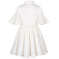 JESSE AND JAMES WHITE EMBROIDERED FLUTTER SLEEVE DRESS [FINAL SALE]