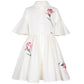JESSE AND JAMES WHITE EMBROIDERED FLUTTER SLEEVE DRESS [FINAL SALE]
