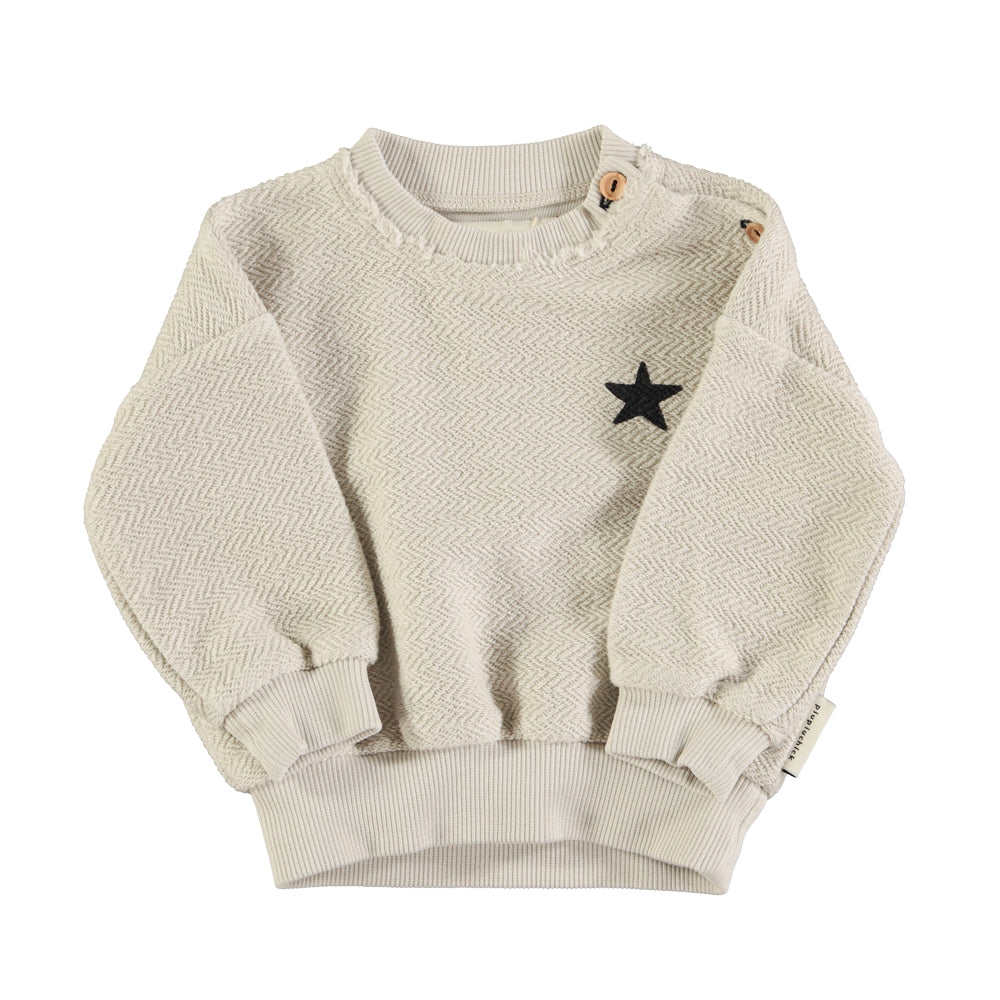 PIUPIUCHICK ECRU LOGO PRINT SWEATER