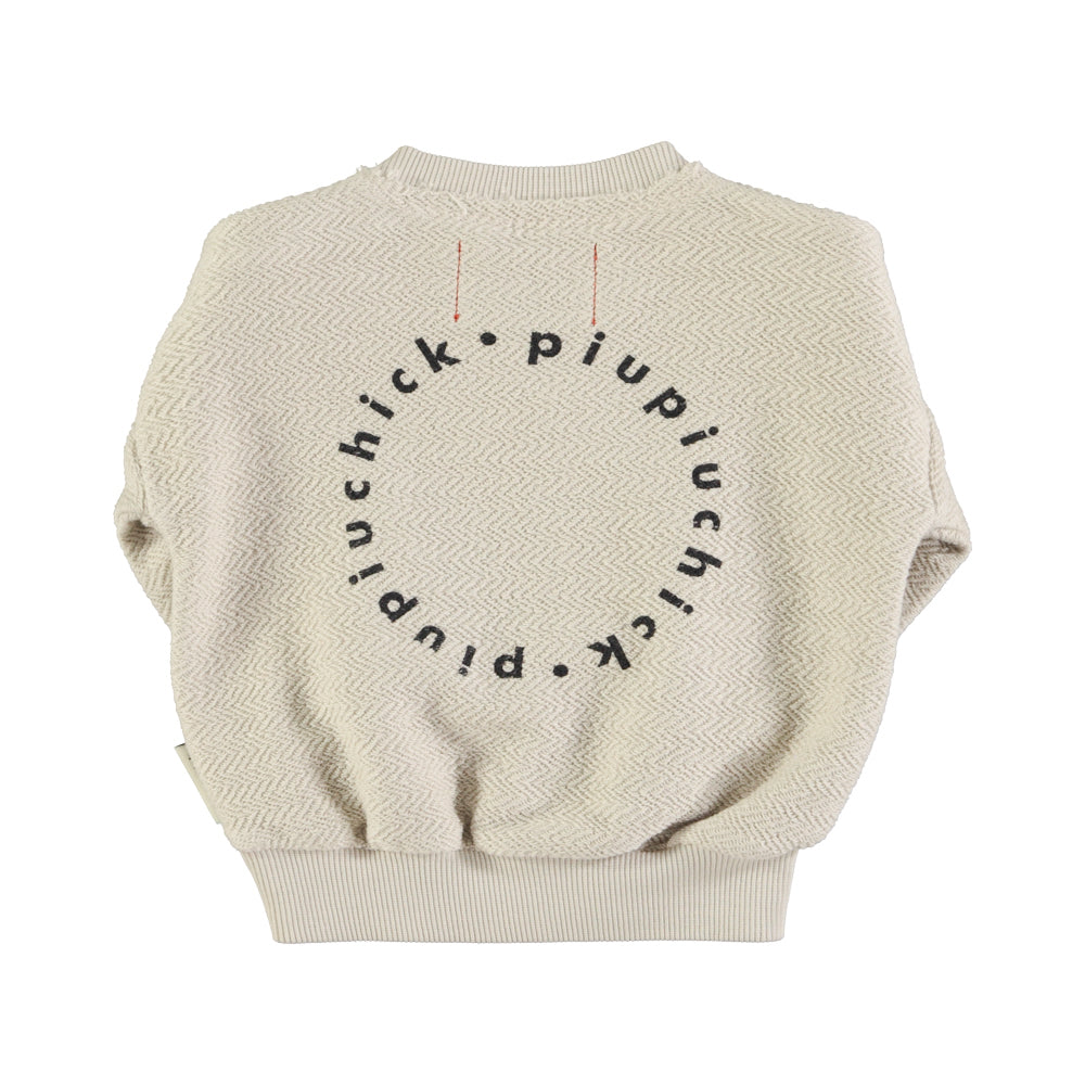 PIUPIUCHICK ECRU LOGO PRINT SWEATER