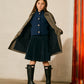 TANGERINE BLUE CORDUROY PLEAT SKIRT