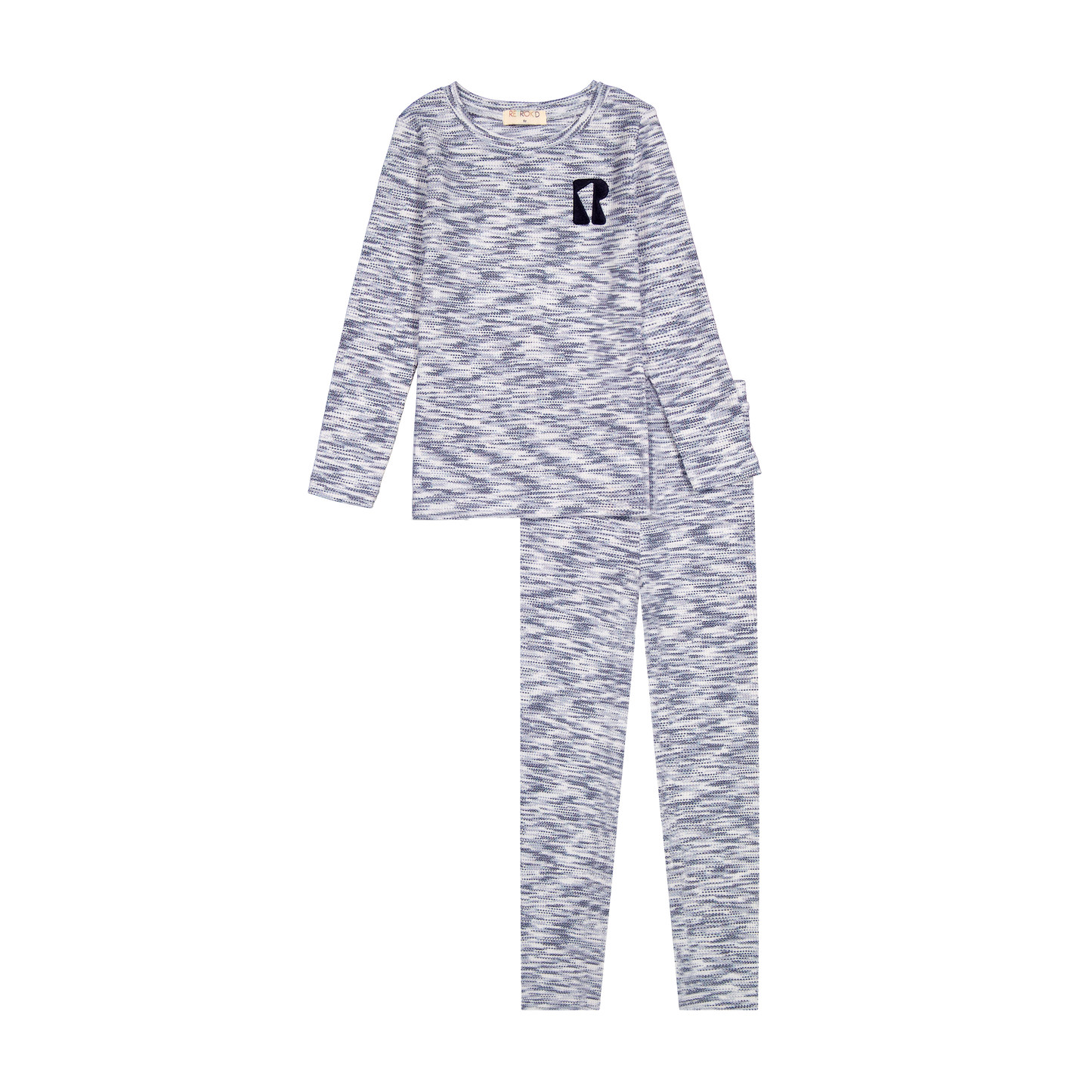 RETRO KID HEATHER BLUE LOGO PAJAMA SET