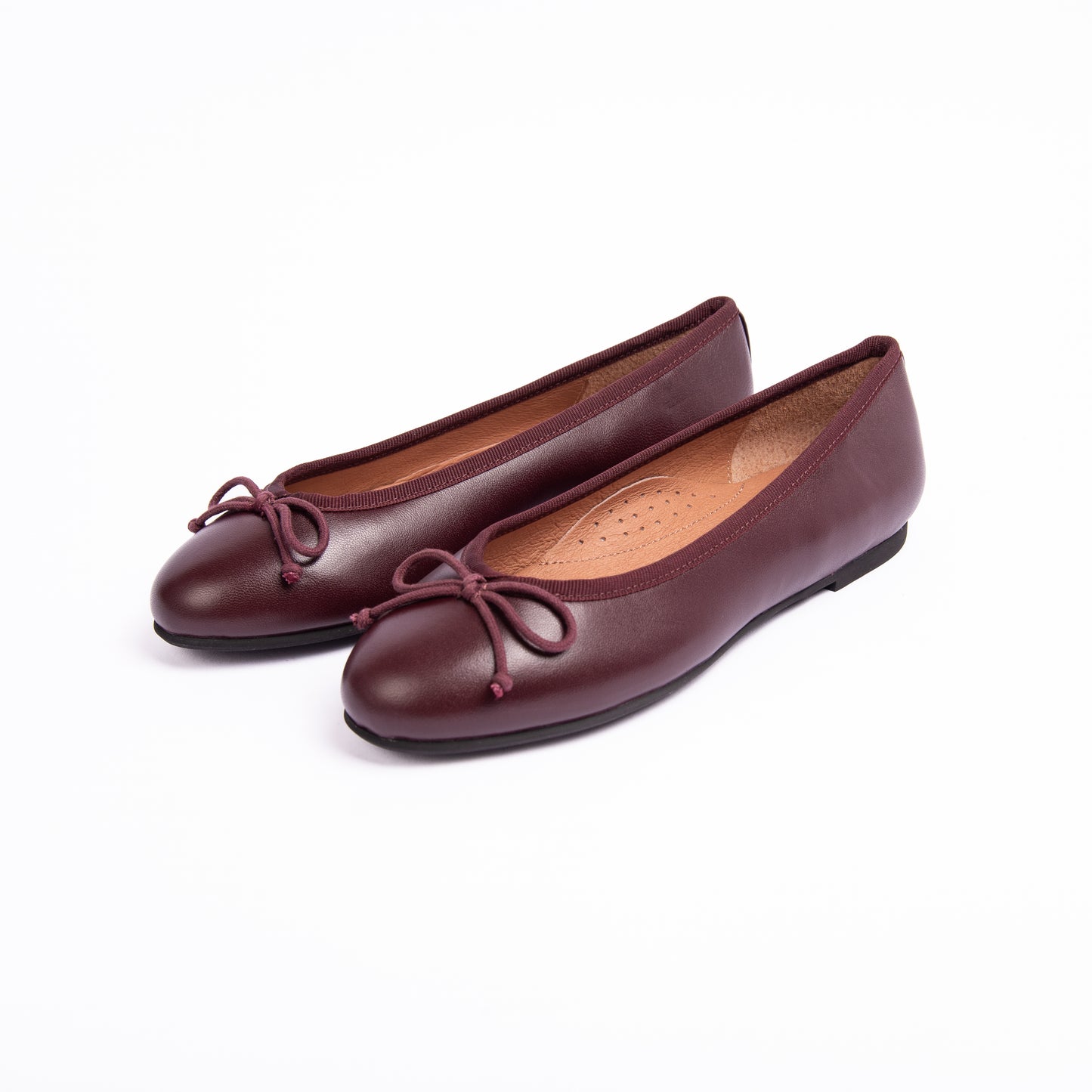 CAMILLE KIDS BURGUNDY LEATHER BALLET FLAT