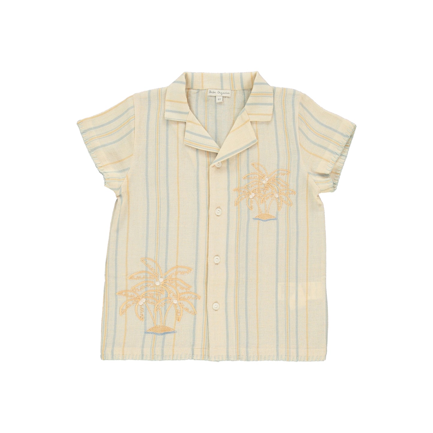 BEBE ORGANIC PASTEL STRIPED COLLAR SHIRT