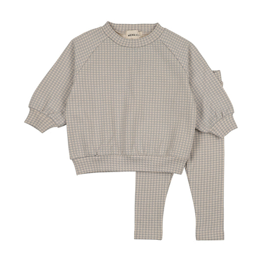 MEMA KNITS WINDY BLUE SWEATSHIRT SET