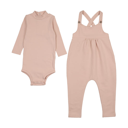 MEMA KNITS ROSE FRENCH TERRY OVERALL SET