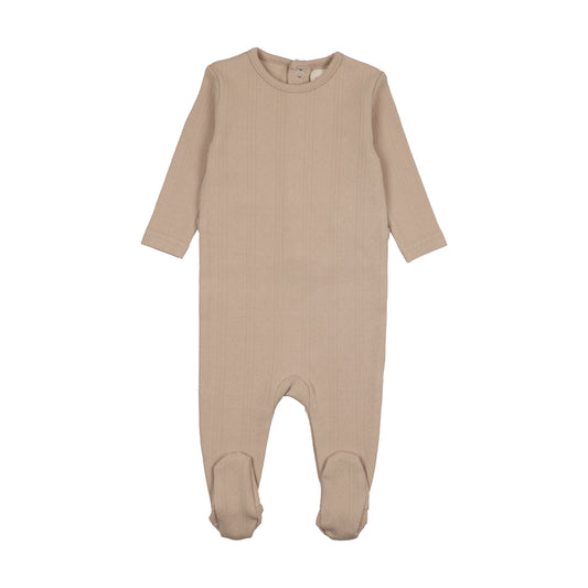 MEMA KNITS BEIGE POINTELLE KNIT FOOTIE