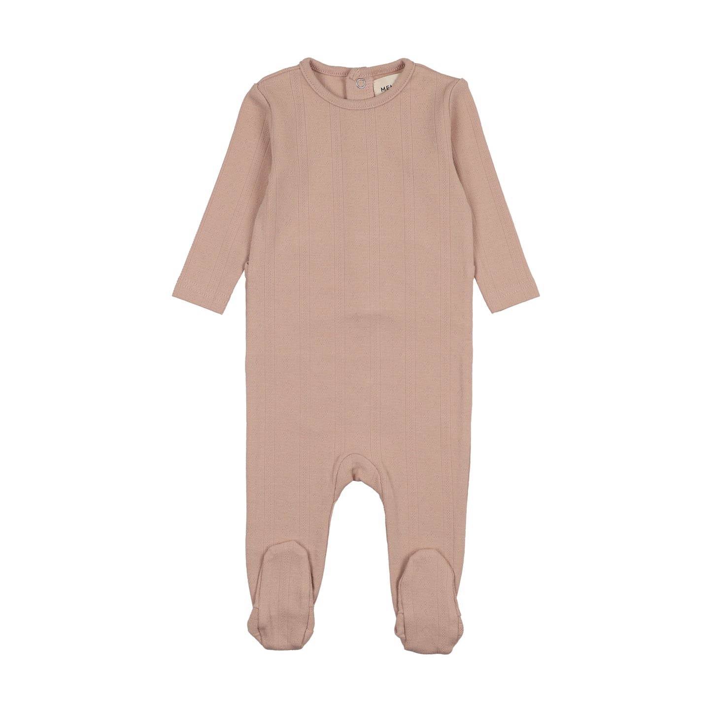 MEMA KNITS PALE PINK POINTELLE KNIT FOOTIE