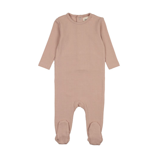 MEMA KNITS PALE PINK POINTELLE KNIT FOOTIE
