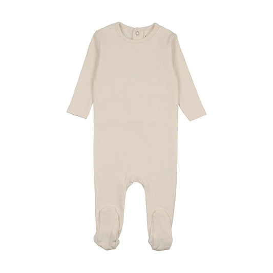 MEMA KNITS IVORY POINTELLE KNIT FOOTIE