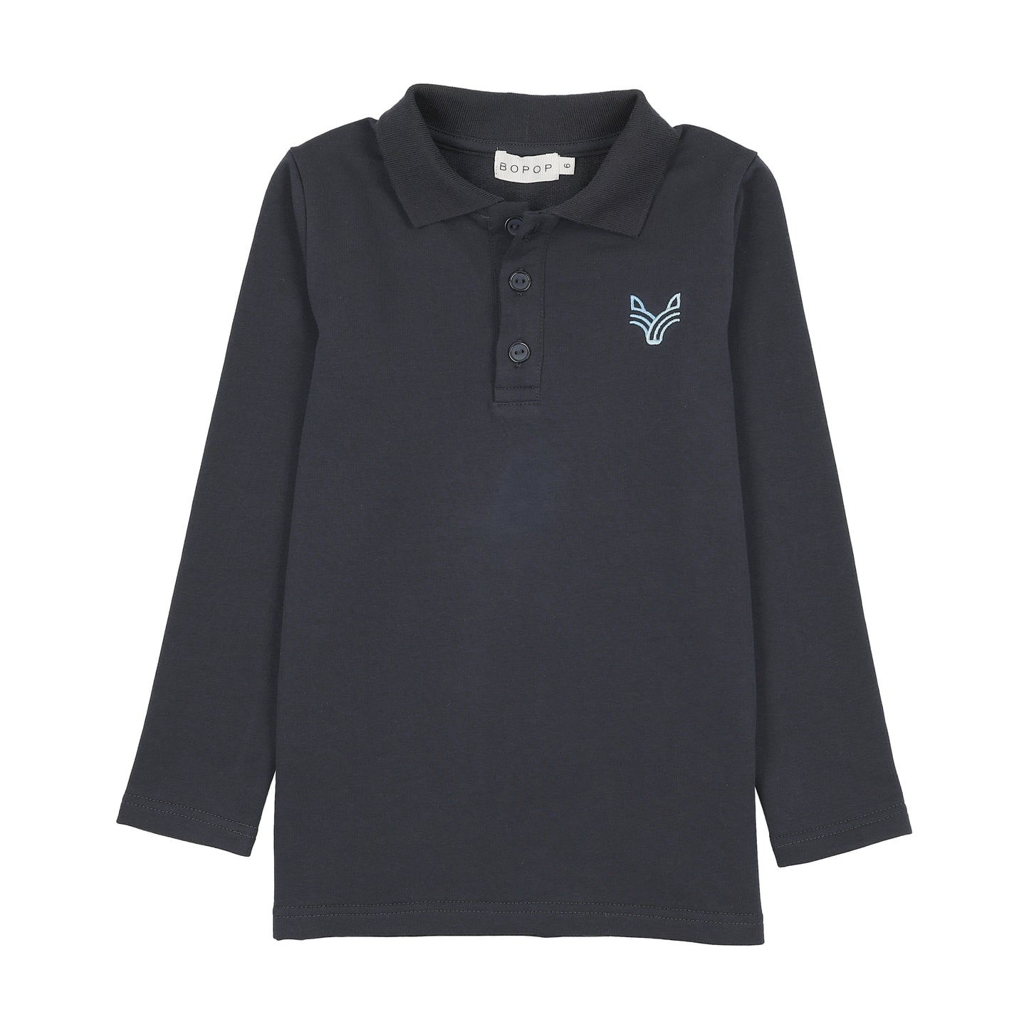 BOPOP NAVY TWO TONE EMBROIDERED LOGO POLO SHIRT