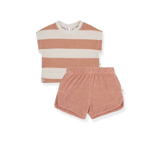 1 + IN THE FAMILY RUST STRIPE TERRY SET