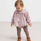 MARMAR COPENHAGEN DUSTY PINK LINEAR FLORAL BLOOMER SET