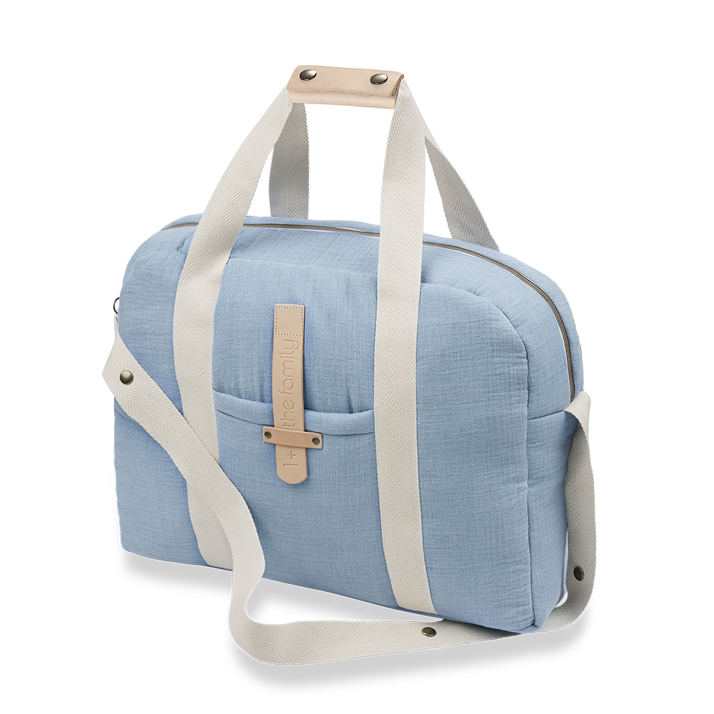 1 + IN THE FAMILY BLUE CRINKLE DUFFLE BAG