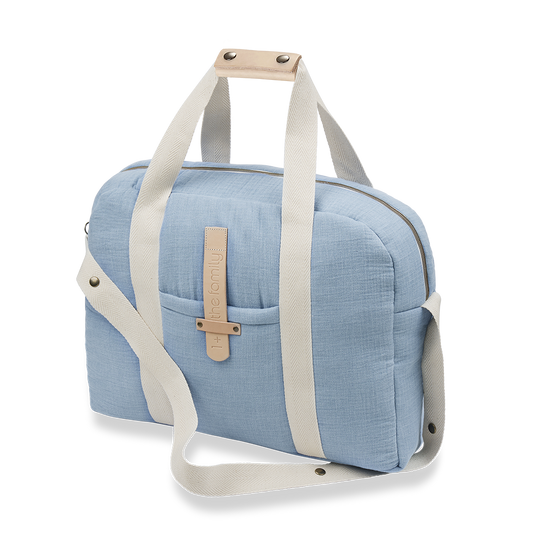 1 + IN THE FAMILY BLUE CRINKLE DUFFLE BAG