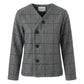 PERNILLE CHARCOAL CHECKERED V BUTTON BLAZER