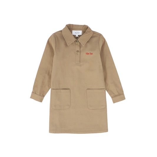 MINI NOD CAMEL BEAR PATCH DRESS