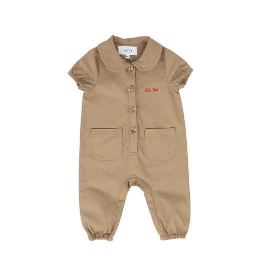 MINI NOD CAMEL BEAR PATCH GIRLS ROMPER