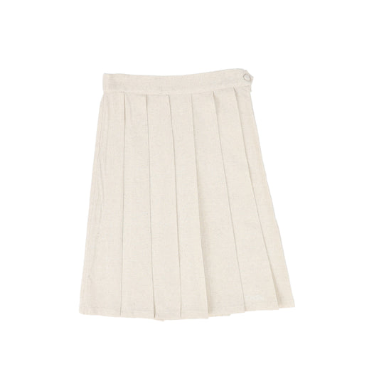 MINI NOD BEIGE LINEN PLEAT SKIRT