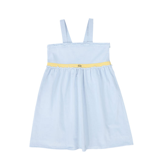 MINI NOD BLUE FRAYED RIBBON TRIM JUMPER