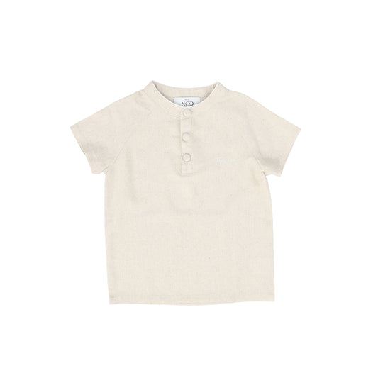 MINI NOD BEIGE LINEN BUTTON SHIRT