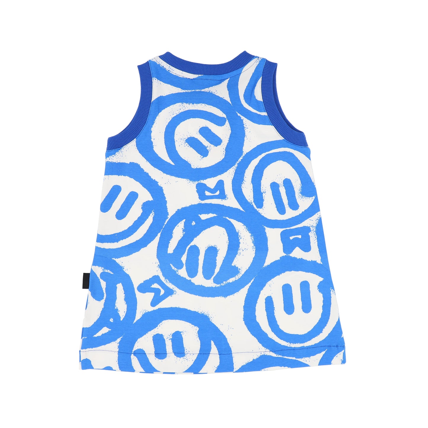 MINIKID ROYAL BLUE SMILE PRINT DRESS