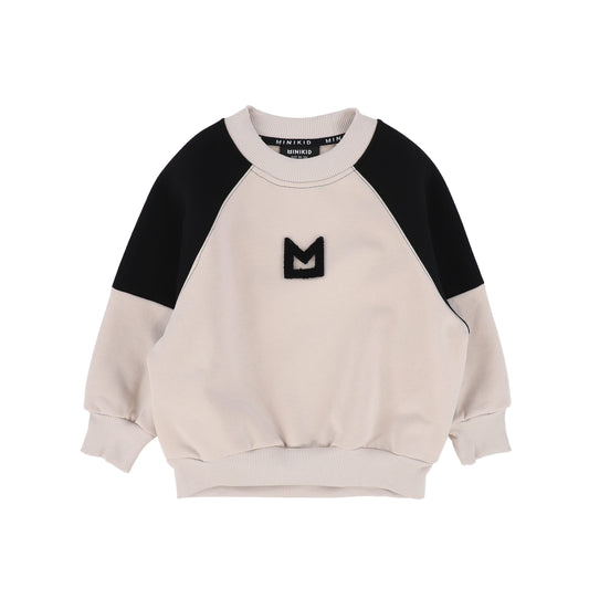 MINIKID BEIGE LOGO SWEATSHIRT