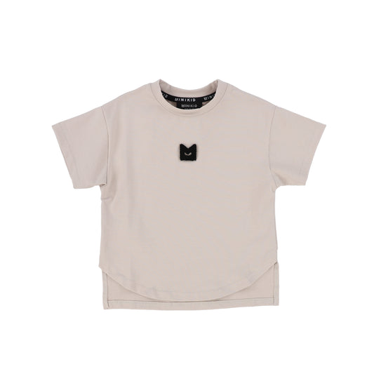 MINIKID BEIGE LOGO T-SHIRT