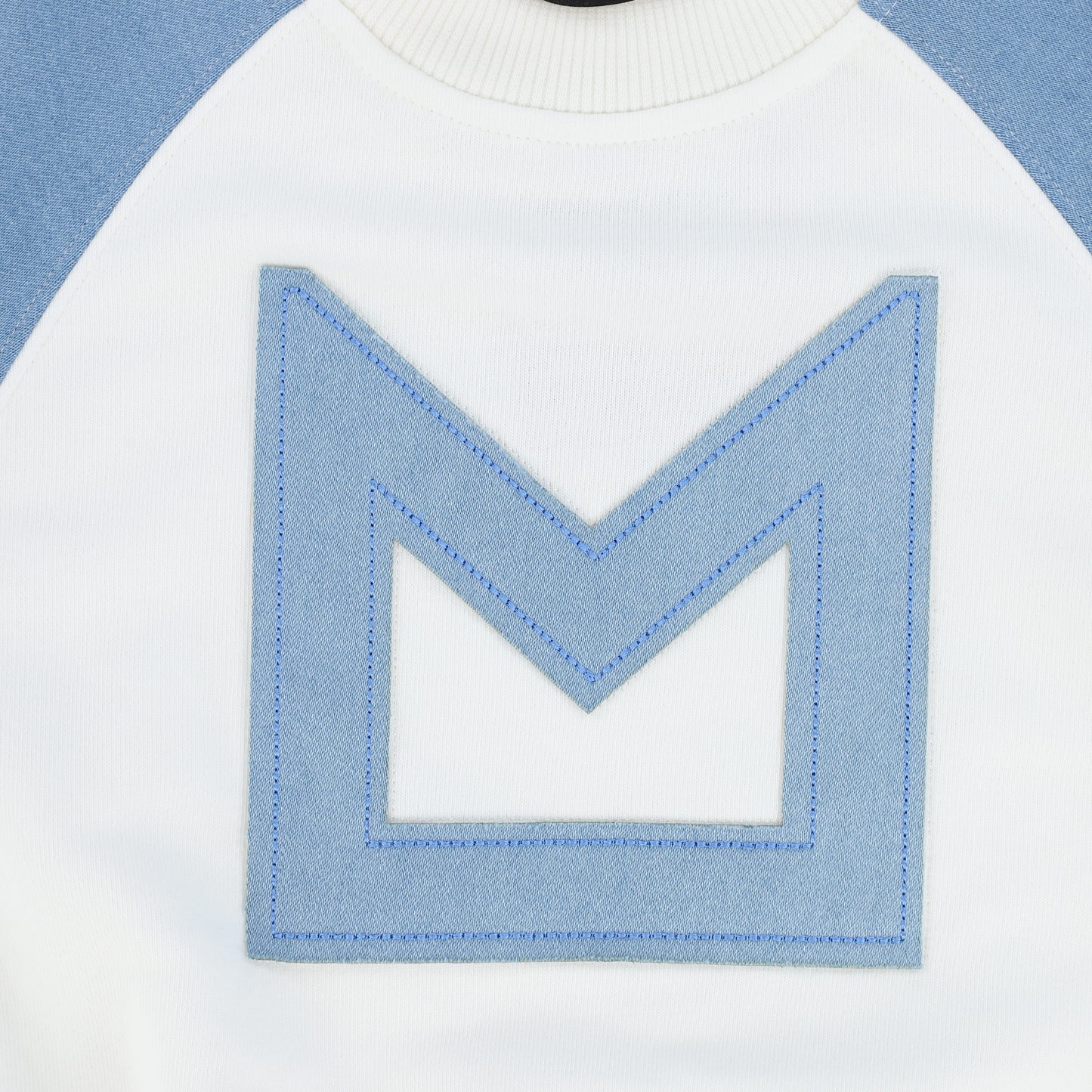 MINIKID WHITE/DENIM COLOR BLOCK SWEATSHIRT