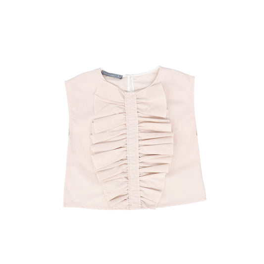 MINIMU PINK RUFFLE TRIM BLOUSE