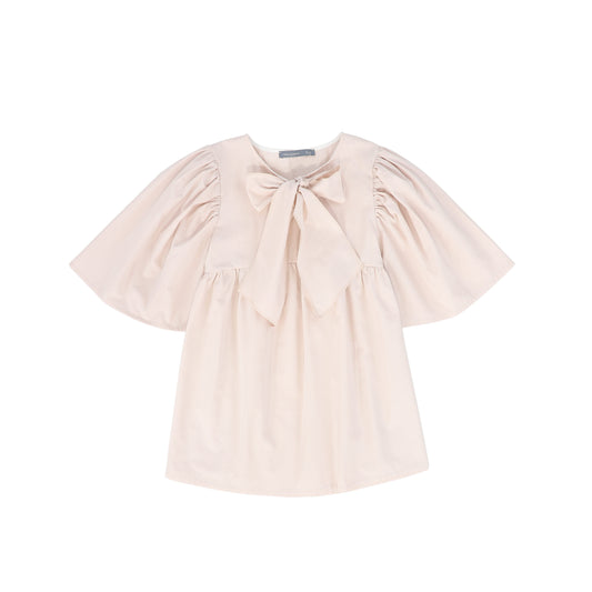 MINIMU PINK WAISTED BOW DRESS