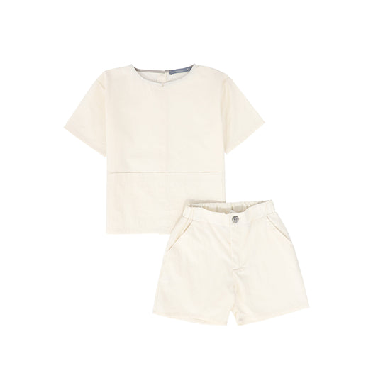 MINIMU IVORY POCKET SHORTS SET