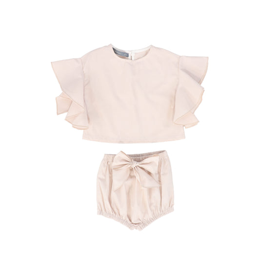 MINIMU PINK FLUTTER BLOOMER SET