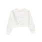 MISS BLUMARINE IVORY/LIGHT BLUE LOGO SWEATSHIRT